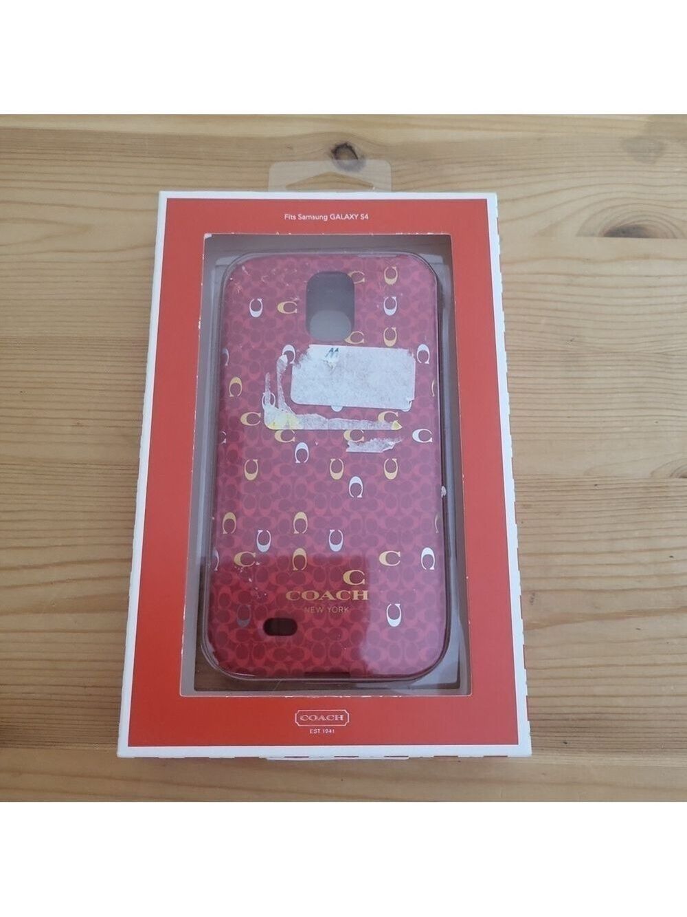 Vintage Coach Gold & Red Signature Samsung Galaxy S4 Phone Case NWT NIB